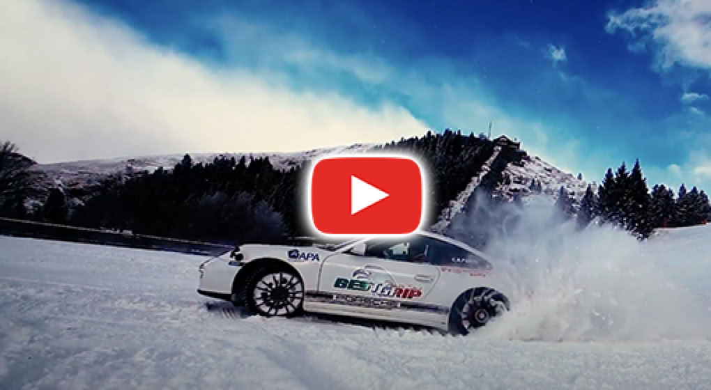 Sortir un porche sur les pistes de ski et faire la course avec les skieurs...
