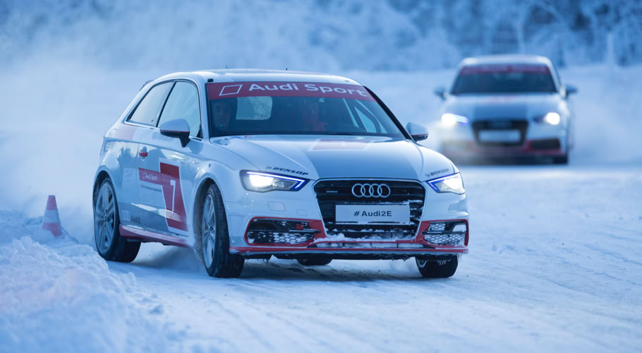 Final sur glace de l'audi expérience by Oreca avec des A3 équipés en clous Best-Grip type 1350